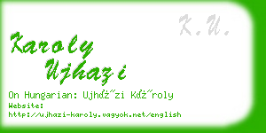 karoly ujhazi business card